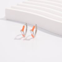 1 Pair IG Style Fairy Style Modern Style Round Plating Inlay Sterling Silver Zircon White Gold Plated Hoop Earrings main image 3
