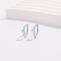1 Pair IG Style Fairy Style Modern Style Round Plating Inlay Sterling Silver Zircon White Gold Plated Hoop Earrings main image 5