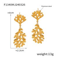 1 Pair Basic Modern Style Classic Style Tree Solid Color Spiral Plating Fission Titanium Steel Drop Earrings Ear Studs main image 3