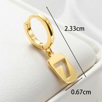 1 Piece Casual Simple Style Number Plating Copper Gold Plated Earrings main image 2