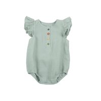 Casual Solid Color Patchwork Cotton Baby Rompers sku image 3