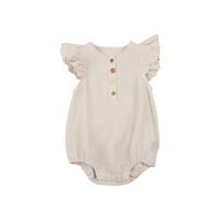 Casual Solid Color Patchwork Cotton Baby Rompers sku image 5