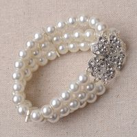 Fashion Flower Artificial Pearl Inlay Artificial Gemstones Women's Bracelets Earrings Necklace sku image 1