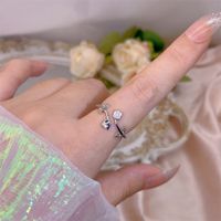 Simple Style Bow Knot Copper Plating Inlay Zircon Open Rings sku image 5