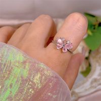 Simple Style Bow Knot Copper Plating Inlay Zircon Open Rings sku image 12