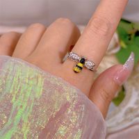 Simple Style Bow Knot Copper Plating Inlay Zircon Open Rings sku image 8