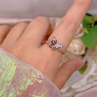 Simple Style Bow Knot Copper Plating Inlay Zircon Open Rings sku image 76