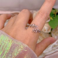 Simple Style Bow Knot Copper Plating Inlay Zircon Open Rings sku image 83