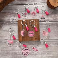 Modern Style Classic Style Commute Heart Shape Flower Arylic Tassel Mother'S Day Bag Pendant Keychain main image 1