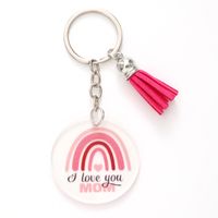 Modern Style Classic Style Commute Heart Shape Flower Arylic Tassel Mother'S Day Bag Pendant Keychain main image 6