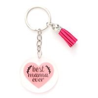 Modern Style Classic Style Commute Heart Shape Flower Arylic Tassel Mother'S Day Bag Pendant Keychain main image 5