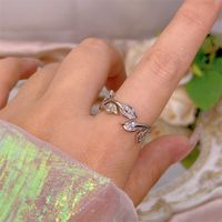 Simple Style Bow Knot Copper Plating Inlay Zircon Open Rings sku image 96
