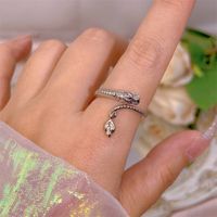 Simple Style Bow Knot Copper Plating Inlay Zircon Open Rings sku image 97