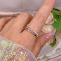 Simple Style Bow Knot Copper Plating Inlay Zircon Open Rings sku image 99