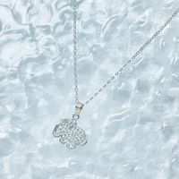 Sterling Silber Süß Moderner Stil Süss Inlay Elefant Delfin Künstlicher Kristall Halskette Mit Anhänger main image 7