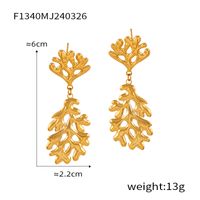 1 Pair Basic Modern Style Classic Style Tree Solid Color Spiral Plating Fission Titanium Steel Drop Earrings Ear Studs sku image 5