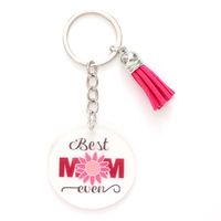 Modern Style Classic Style Commute Heart Shape Flower Arylic Tassel Mother'S Day Bag Pendant Keychain sku image 4