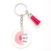 Modern Style Classic Style Commute Heart Shape Flower Arylic Tassel Mother'S Day Bag Pendant Keychain sku image 5