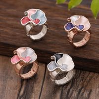 Casual Simple Style Waves Flower Alloy Plating Women's Adjustable Ring 1 Piece main image 1