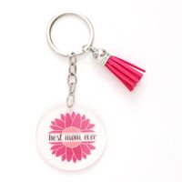 Modern Style Classic Style Commute Heart Shape Flower Arylic Tassel Mother'S Day Bag Pendant Keychain sku image 6