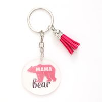 Modern Style Classic Style Commute Heart Shape Flower Arylic Tassel Mother'S Day Bag Pendant Keychain sku image 8