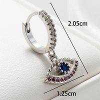 1 Piece Casual Simple Style Lips Devil's Eye Hippocampus Inlay Copper Zircon Earrings main image 4