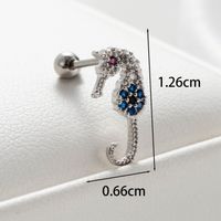 1 Piece Casual Simple Style Lips Devil's Eye Hippocampus Inlay Copper Zircon Earrings main image 3