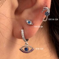 1 Piece Casual Simple Style Lips Devil's Eye Hippocampus Inlay Copper Zircon Earrings main image 1