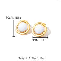 1 Pair Casual Simple Style Commute Oval Plating 304 Stainless Steel Gold Plated Ear Studs sku image 1