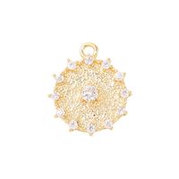 1 Piece 15*13mm Copper Zircon 18K Gold Plated White Gold Plated Round Polished Pendant main image 3