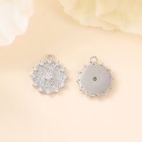 1 Piece 15*13mm Copper Zircon 18K Gold Plated White Gold Plated Round Polished Pendant main image 4