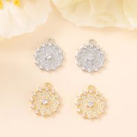1 Piece 15*13mm Copper Zircon 18K Gold Plated White Gold Plated Round Polished Pendant main image 1