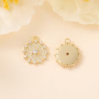 1 Piece 15*13mm Copper Zircon 18K Gold Plated White Gold Plated Round Polished Pendant main image 5