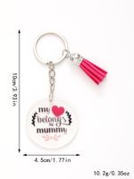 Modern Style Classic Style Commute Heart Shape Flower Arylic Tassel Mother'S Day Bag Pendant Keychain main image 3