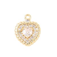 1 Piece Copper Zircon 18K Gold Plated White Gold Plated Heart Shape Polished Pendant main image 3