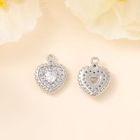 1 Piece Copper Zircon 18K Gold Plated White Gold Plated Heart Shape Polished Pendant main image 4