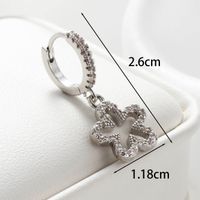 1 Piece Casual Simple Style Flower Inlay Copper Zircon Drop Earrings main image 4