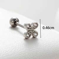 1 Piece Casual Simple Style Flower Inlay Copper Zircon Drop Earrings main image 2