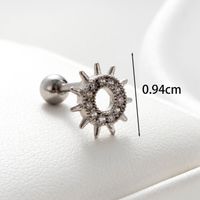 1 Piece Casual Simple Style Flower Inlay Copper Zircon Drop Earrings sku image 2