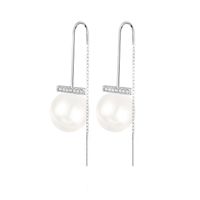 1 Pair Elegant Lady Modern Style Tassel Polishing Plating Inlay Sterling Silver Artificial Pearls Drop Earrings sku image 2