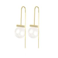 1 Pair Elegant Lady Modern Style Tassel Polishing Plating Inlay Sterling Silver Artificial Pearls Drop Earrings sku image 1