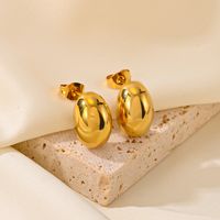 1 Pair IG Style Vintage Style Classic Style Water Droplets Starfish Solid Color Titanium Steel 18K Gold Plated Ear Studs main image 6