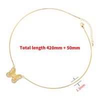 Copper 18K Gold Plated Casual Elegant Luxurious Hollow Out Inlay Butterfly Zircon Pendant Necklace main image 2