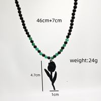 Hip-Hop Rose Flower Bow Knot Glass Copper Asymmetrical Beaded Women's Earrings Necklace main image 4