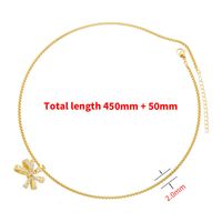 Copper 18K Gold Plated Casual Elegant Simple Style Inlay Bow Knot Zircon Pendant Necklace main image 2