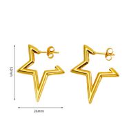 1 Pair Elegant Lady Modern Style C Shape Star Plating 316 Stainless Steel  Titanium Steel 18K Gold Plated Drop Earrings main image 4