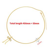 Copper 18K Gold Plated Casual Elegant Luxurious Inlay Bow Knot Zircon Pendant Necklace main image 2