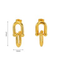 1 Pair Elegant Lady Modern Style C Shape Star Plating 316 Stainless Steel  Titanium Steel 18K Gold Plated Drop Earrings main image 7