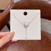 Fashion Heart Shape Titanium Steel Pendant Necklace Inlay Zircon Stainless Steel Necklaces 1 Piece sku image 10