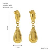 1 Pair Elegant Lady Modern Style Water Droplets Solid Color 304 Stainless Steel Titanium Steel 18K Gold Plated Drop Earrings main image 2